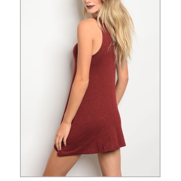 1 Left!! Sale! Limited Quantity Hip Burgundy Dress - Picture 2 of 3